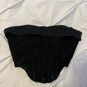 White fox corset bustier top black size xs